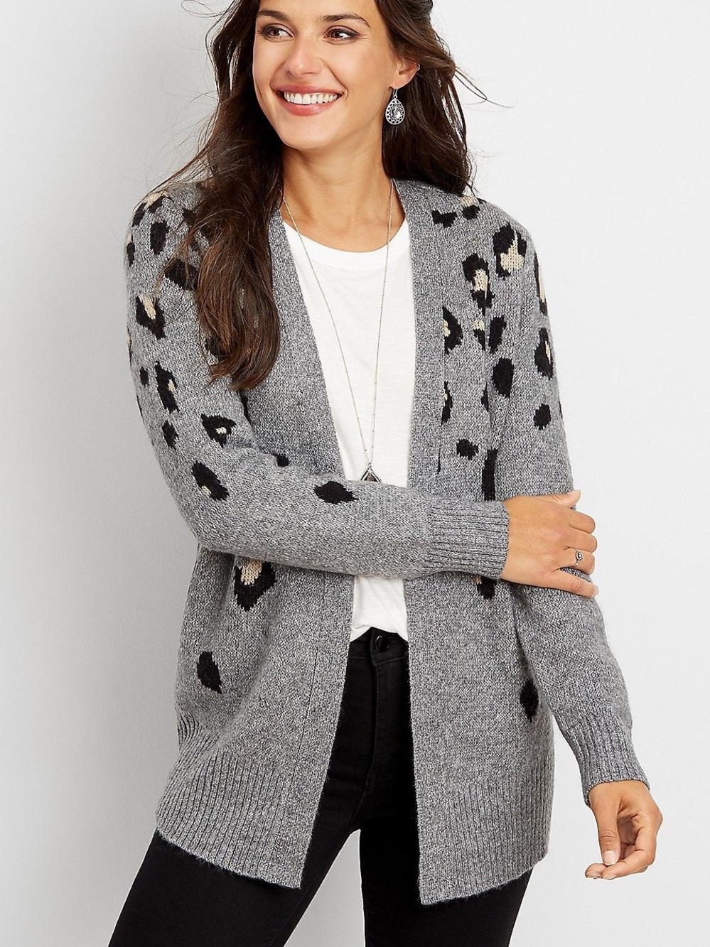Maurice’s Animal Print Open Front Cardigan
